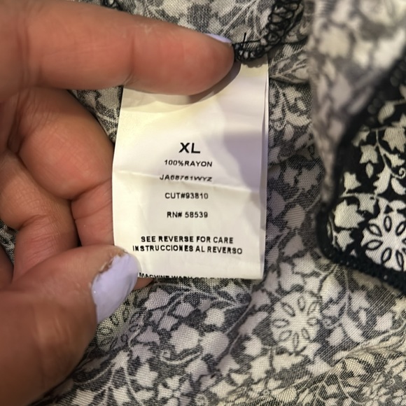 Girls High-Low Ruffle Black & White Flower Dress with Coral Skinny Belt Size XL - Picture 6 of 7